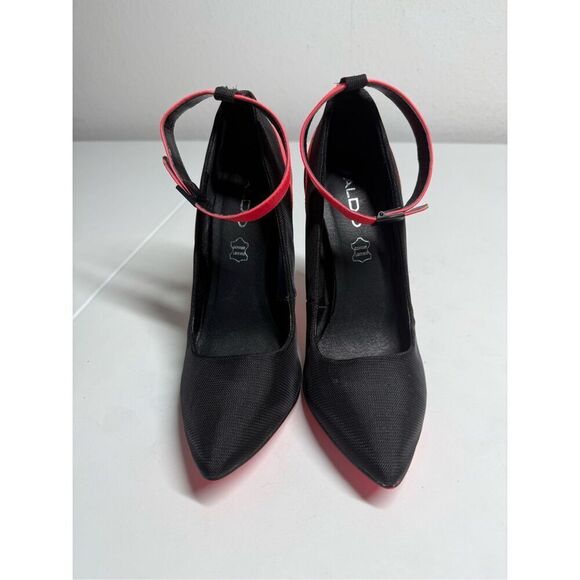 Aldo Stilettos Heels Shoes Black Orange Neon Size 7,5 - Picture 2 of 13